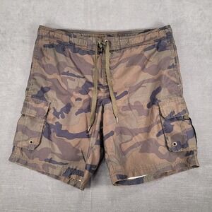 OP Ocean Pacific Y2K Camo Cargo Shorts Casual Drawstring‎ Trunks Pockets Medium